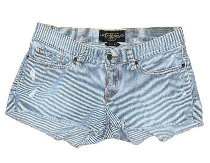 Lucky Brand Blue White Striped Denim Short Shorts size 2 - $7 - From Krista