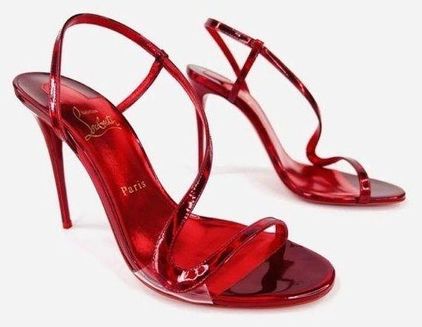 Christian Louboutin Rosalie Metallic Red Sole Stiletto Sandals