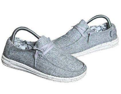 Hey Dude Linen Shoes Womens Size 8 Gray Wendy Iconic Low Top Moc Casual  Loafers - $25 - From Kathy