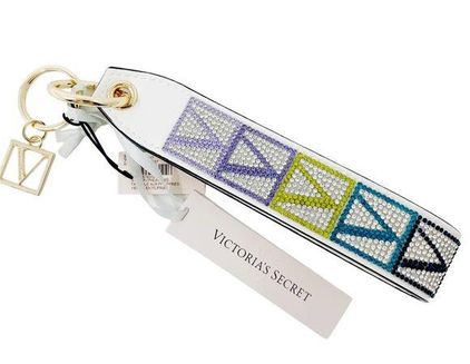 Victoria's Secret White Shine Monogram Rhinestone Wristlet Strap Keychain  Multiple - $14 New With Tags - From Melissa