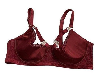 Fox & Royal Women Size 42DD Red Bra Lace Satin (10E-31P) - $11 - From Bal