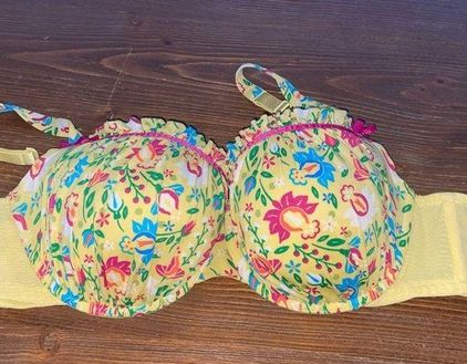Cacique YELLOW FLORAL BRA SZ 44D - $22 - From Jessica