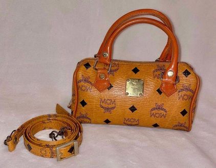 MCM, Bags, Vintage Mcm Cognac Boston Bag