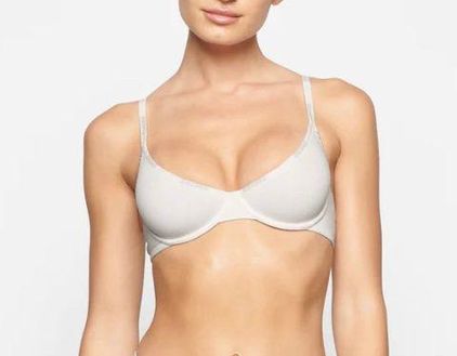 SKIMS Cotton LOGO Bra NWT 36D White Size 36 D - $33 New With