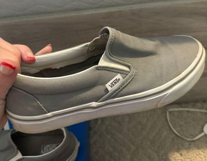 Vans slip ons light clearance grey