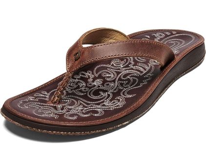 Olukai Paniolo Women's Beach Flip-Flop Sandals Distressed Full-Grain  Leather 10 Brown - $52 (42% Off Retail) - From Michelle