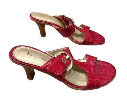 Etienne Aigner Red Croc Sandals 6.5 Vintage Y2K Size undefined