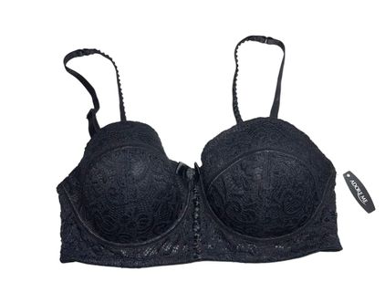 Adore Me NWT Black Lace Bustier Push-up Bra Size 36 E / DD - $30