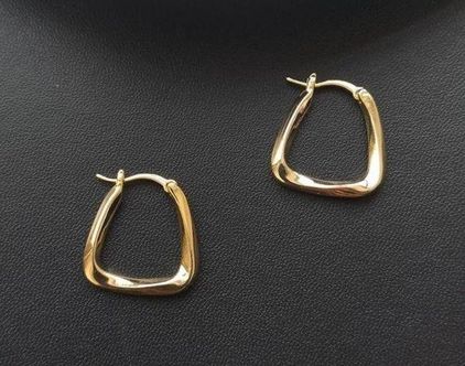 Women's Geometric golden plate earrings