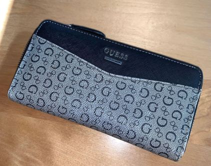 Guess Wallet Signature Gray and Black Zip Up Womens From Lola