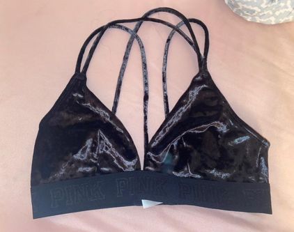 PINK Victoria's Secret crushed velvet bra thong M