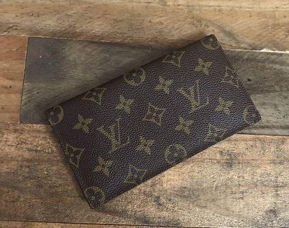 Louis Vuitton Authentic Long Check Book Wallet Cover - $165