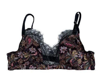 Victoria's Secret Small Soft Bralette Satin Lace Trim Floral Unlined  Wireless Bra - $19 New With Tags - From Nancy