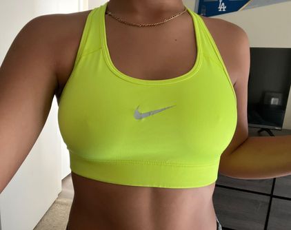 Nike Pro Sports Bra In Neon Yellow Size Large