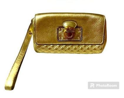 Marc Jacobs Single Gold Leather Clutch Bag - $21 - From Kelly