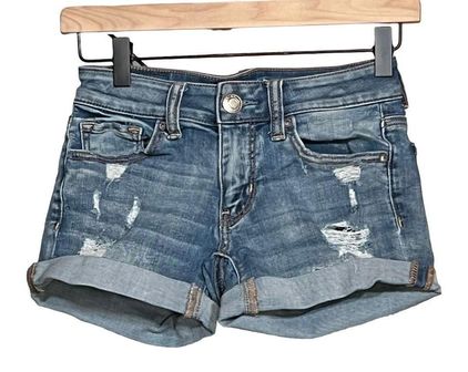 AE Distressed Jean Shorts  Distressed jean shorts, American eagle  outfitters shorts, Distressed jeans