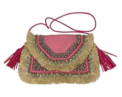 SHASHI Leela Clutch in Pink Crossbody Boho 60 From Laura