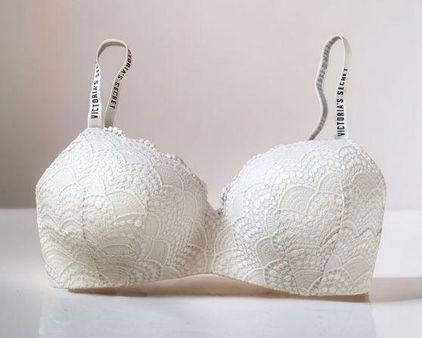 Victoria's Secret Victoria Secret Lace T Shirt Lightly Padded Wireless Bra  White 32DD Size undefined - $29 - From Marie