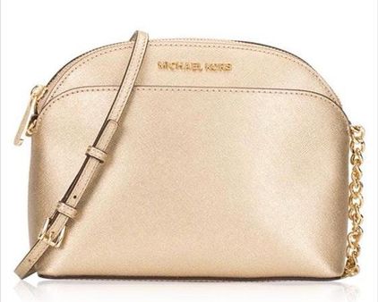 MICHAEL Michael Kors Gold Leather Emmy Crossbody Bag Michael Kors