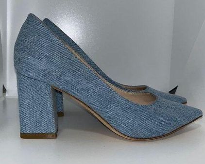 Denim Block Heels (Wide)