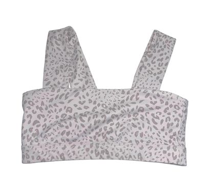 All Fenix Cream & Gray Cheetah Print Wide Strap Sports Bra Size M - $25 -  From Courtney