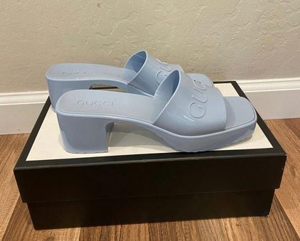 Gucci Rubber Slide in Blue