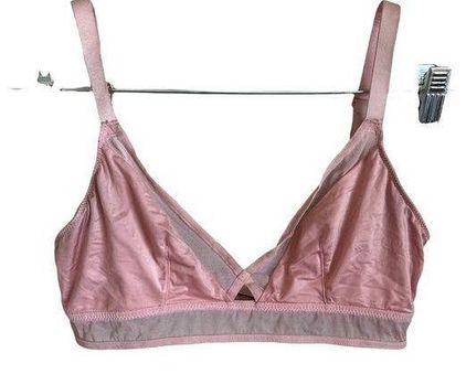 Victoria's Secret Starlet Triangle Pink Mesh Satin Bralette Size XS