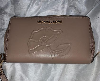 Michael Kors MK floral wallet Tan - $100 (49% Off Retail) - From Brittney