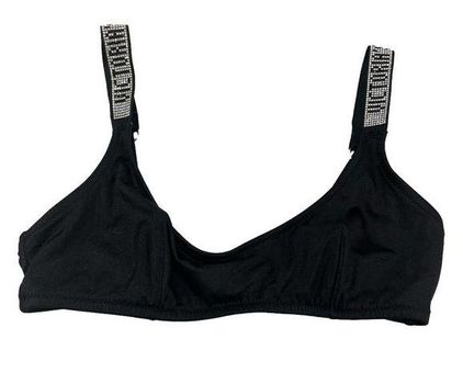 Victoria's Secret Black Shine Strap Tulum Scoop Swim Bathing Suit