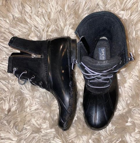 solid black duck boots