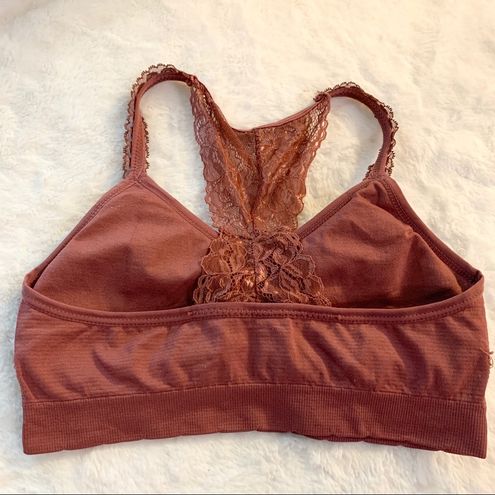 Laura Ashley Mauve Pink Lace Racerback Bralette Size Medium Wireless - $17  - From Megan