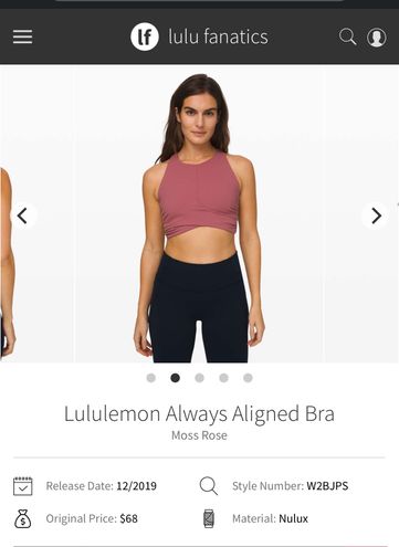 Lululemon Always Aligned Bra Pink Size L - $52 (25% Off Retail) - From kelbi