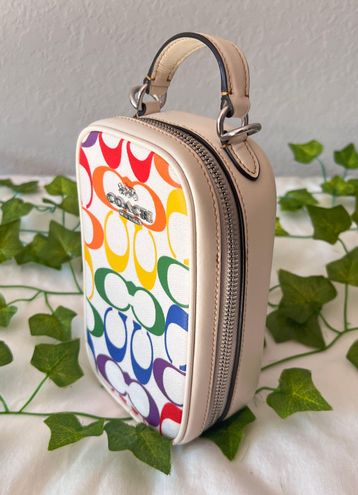 COACH Phone Crossbody In Rainbow Signature Canvas