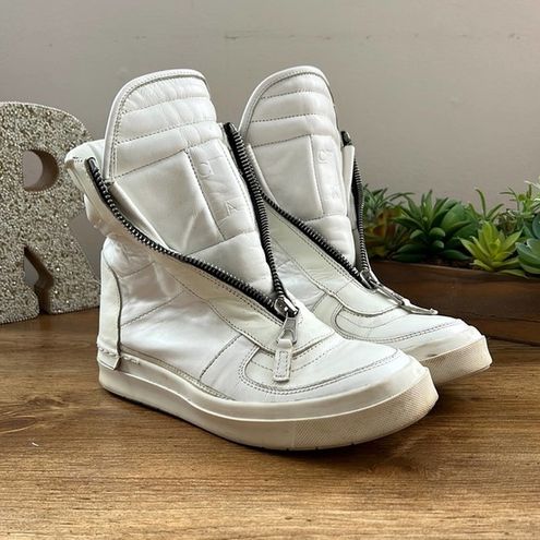 CA by Cinzia Araia White Leather Hi Top Sneakers Size 7 44