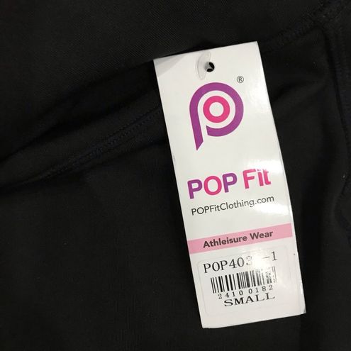 NWT POP fit Black Ari leggings with pockets S mesh inserts yoga