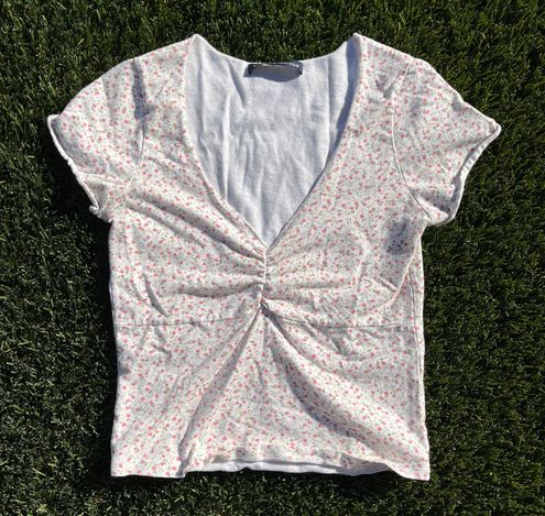 Brandy Melville, Tops, Brandy Pink Floral Gina Top