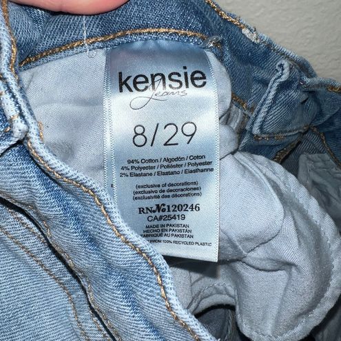 Kensie Jeans Light Wash The Ultimate High Rise Raw Hem Skinny