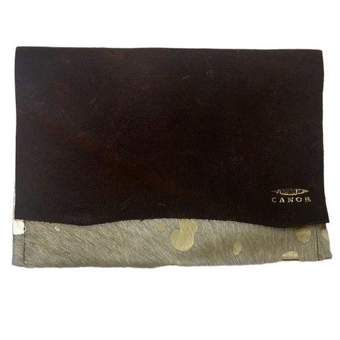 Hair on Leather Foldover Clutch