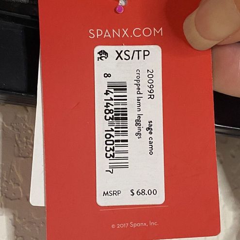 Spanx NWT Lamn Leggings Cropped Length, Grey/Sage Camo Print, size XS - $40  New With Tags - From Teri