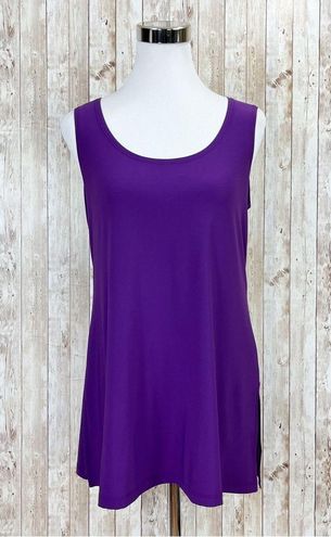 Slinky Brand Tank Tunic Pants Cardigan 3 Pc Set Outfit Size M Wrinkle  Resistant Purple Size M - $36 - From Christine