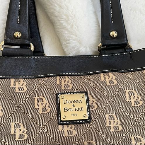 Dooney & Bourke Signature Collection DB Anniversary Print Linen & Leather  Top Handles Satchel