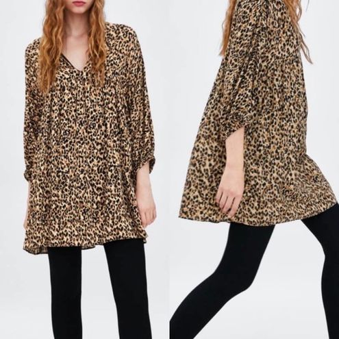 Animal Print Babydoll Tunic