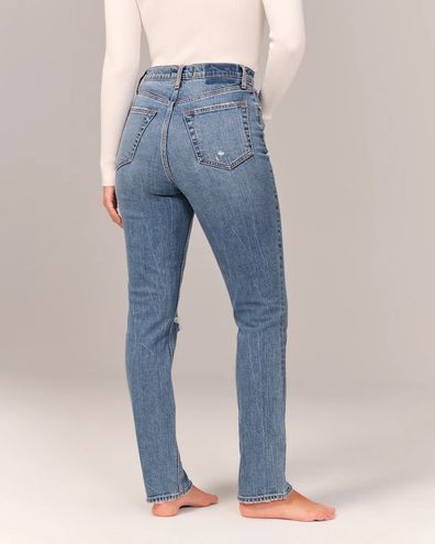 Abercrombie & Fitch Curve Love Ultra High Rise Slim Straight Jeans