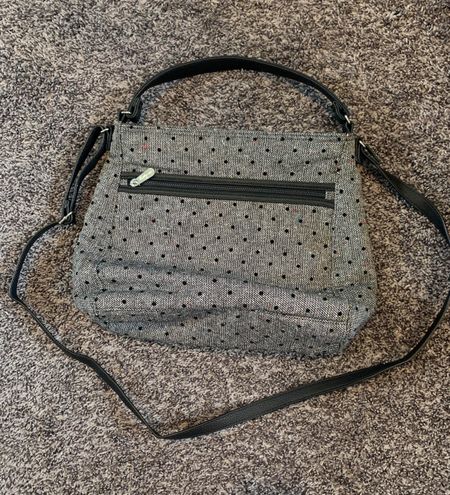 NEW Thirty-One 31 Organista Crossbody Grey Pin Dot