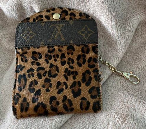 Louis Vuitton Repurposed Gold Leopard Coin Purse & Key Chain