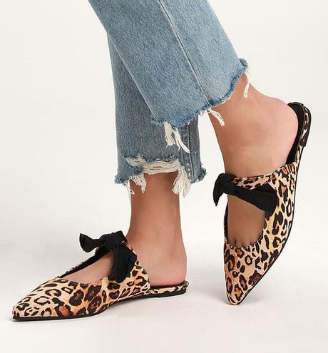 leopard bow mules