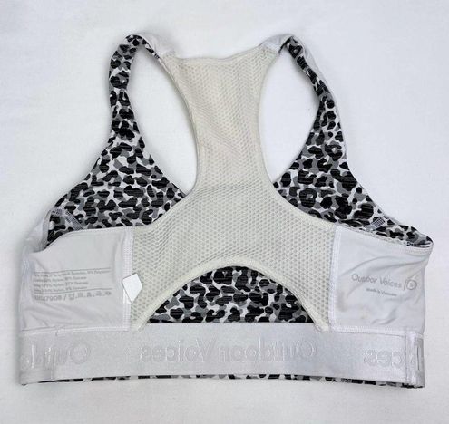 Outdoor Voices Women's M Doing Things Sports Bra Snow Leopard Animal Print