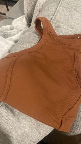 Lululemon Ribbed Nulu High-Neck Yoga Bra Brown - $66 New With Tags - From  Bowi