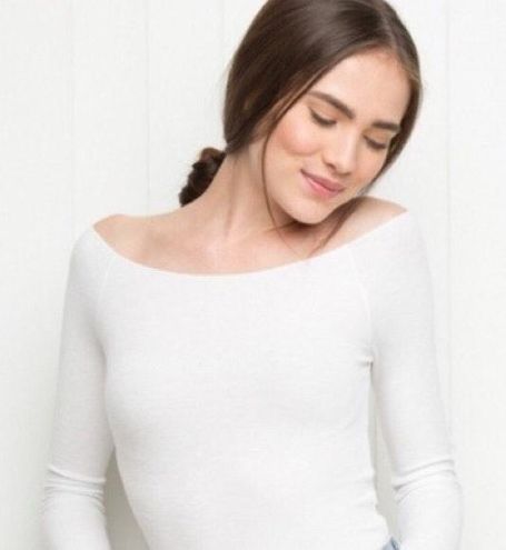 Brandy Melville Mayson White Off The Shoulder Longsleeve - $8 (60% Off  Retail) - From Adie