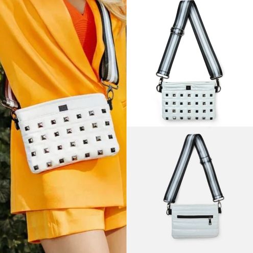 Think Royln Bum Bag Fanny Pack in White Studded Nylon for sale online